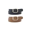 Crossing Paths 2 PC Belt Set - Black/Cognac