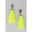 Dinner Date Tassel Earrings - Neon Yellow
