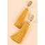 Dinner Date Tassel Earrings - Mustard