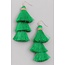 Fringe Feeling Tassel Earrings - Green