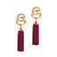 Good Impression Tassel Earrings - Burgundy