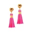 Out Of Line Tassel Earrings - Hot Pink