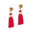Out Of Line Tassel Earrings - Fuchsia