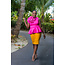 Knock Out Punch Peplum Top Pink