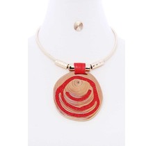 Take Charge Necklace Set - Red