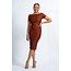 Keep Me Young Bandage Dress - Dark Cognac