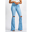 Boogie Babe High Waist Bell Bottom Jeans - Light Wash