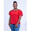 Level Up Ruffle Top - Red