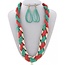 Beads Enriched Necklace Set - Mint/Coral