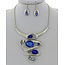 Lightning Bolt Necklace Set - Blue