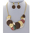 Jingles On Necklace Set - Brown