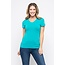 Teal V-Neck Knit T-Shirt PREMIUM COTTON