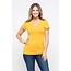 Mustard V-Neck Knit T-Shirt PREMIUM COTTON