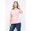 Light Pink V-Neck Knit T-Shirt PREMIUM COTTON