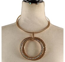 Round In Circles Necklace Set - Gold Iridescent