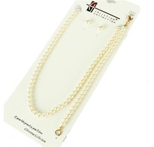 Pretty Pearl Necklace & Bracelet Set - Cream