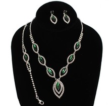 Feel The Love Necklace & Bracelet Set - Green