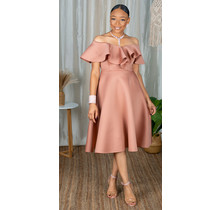 Glory Be Off Shoulder Dress Mocha