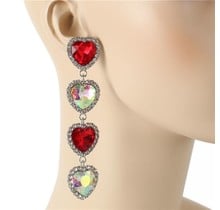 So In Love Jewel Earrings - Red