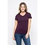 Plum V-Neck Knit T-Shirt PREMIUM COTTON