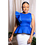 Forever & Always Peplum Ruffle Top - Royal Blue