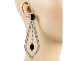 Up A Notch Earrings - Silver/Black
