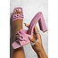 Link By Link Patent Black Heels Mauve