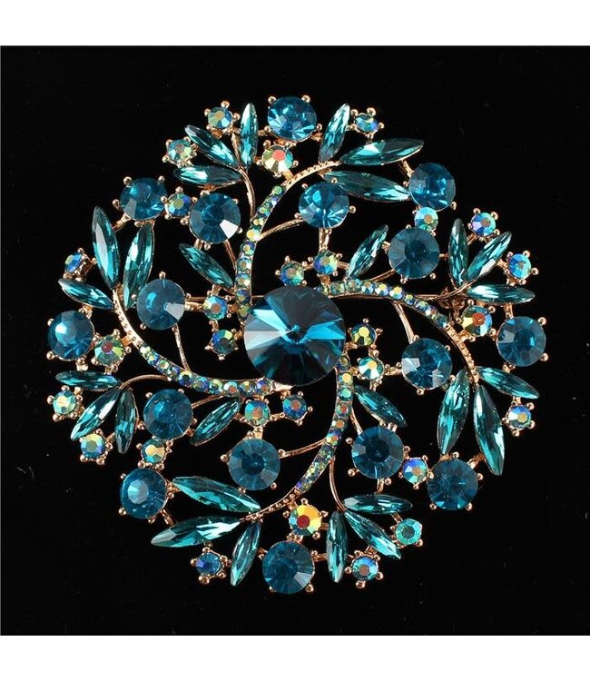 Around We Go Brooch - Teal