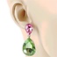 Dropping Jewel Earrings - Pink/Green