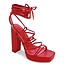 Run The World Black Heels Red