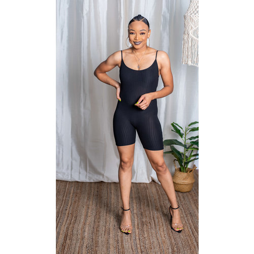 Ride Or Die Ribbed Romper - Black Ride Or Die Ribbed Romper - Black