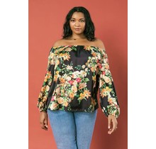 PLUS Seek You Out Floral Off Shoulder Top