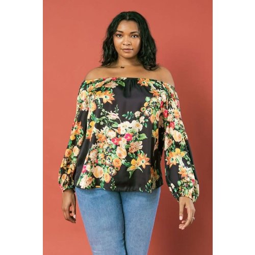 PLUS Seek You Out Floral Off Shoulder Top PLUS Seek You Out Floral Off Shoulder Top