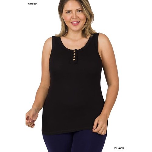 PLUS Make You My Fave Ribbed Tank Top - Black PLUS Make You My Fave Ribbed Tank Top - Black