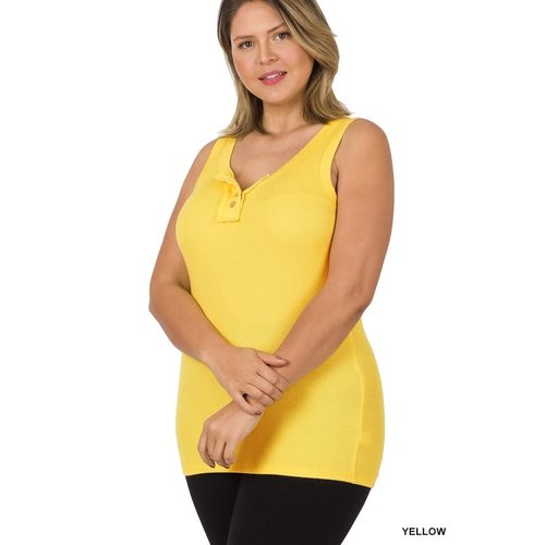 PLUS Make You My Fave Ribbed Tank Top - Yellow