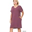 PLUS Easy Goes Dress - Eggplant