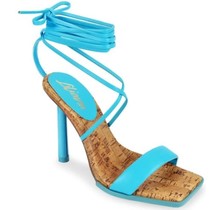 Moving Solo Strap Up Heels - Aqua