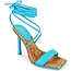 Moving Solo Strap Up Heels - Aqua