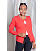 Hot Coral Round Neck Cardigan