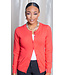 Hot Coral Round Neck Cardigan