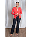 Hot Coral Round Neck Cardigan