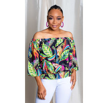 Here and There Floral Off Shoulder Top