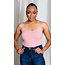 Kick Back Chillin Ribbed Bodysuit - Pink