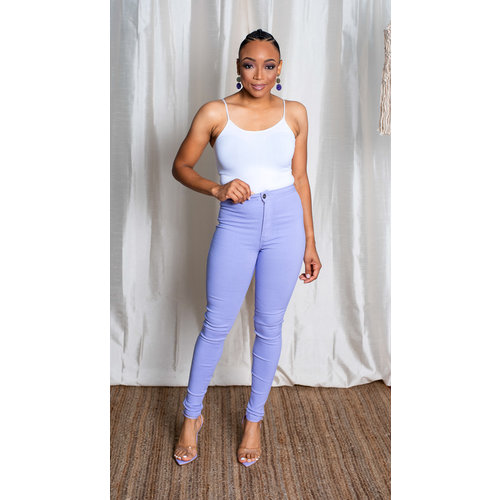 No Troubles High Waist Skinny Jeans - Lavender No Troubles High Waist Skinny Jeans - Lavender
