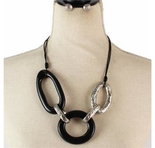 Tri State Necklace Set - Black/Silver