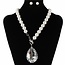 Power House Pearl Necklace Set - Silver/Clear