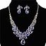 Perfect Peace Rhinestone Necklace Set - Royal Blue