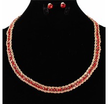 Lay Me Down Necklace Set - Red