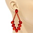 Bottom Down Chandelier Earrings - Red