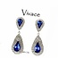 Teary Eyed Rhinestone Earrings - Sapphire